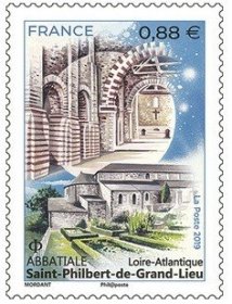 法国邮票：2019 大西洋岸卢瓦尔省圣菲尔贝-德格朗略修道院100年