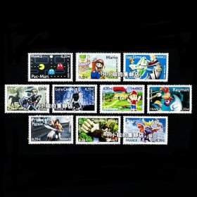 法国邮票 2005年 动漫游戏电玩英雄超级玛丽古墓丽影 10全