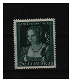 德国 1939年 丢勒 绘画 邮票新1全背贴痕