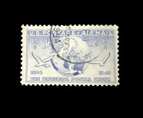2558 美国1949年早期地球飞鸽航邮票信销上品