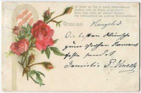 德国 1902年 实寄明信片 花卉 CARD-K04 DD