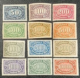德国1922-23年数字邮票高值12全新 MNH