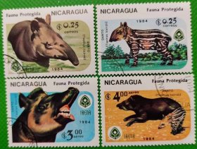 尼加拉瓜邮票1984年 动物  4全  盖销