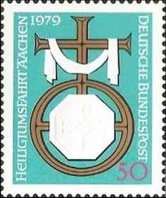 联邦德国西德1979年邮票 罗马帝国查理大帝纹章 1全 凹凸版