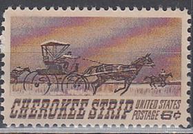 美国1968年《切诺基75周年：赛车》邮票