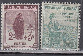 法国1917-1919年附捐邮票-战争抚恤（贴票）