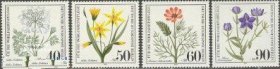 西柏林1980花卉邮票4全
