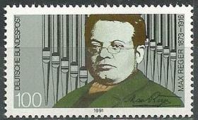 联邦德国邮票 1991年音乐家作曲家雷格尔逝世75年 1全