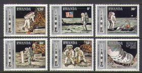 卢旺达 1980 航空航天 宇航 阿波罗登月 外国邮票6全新