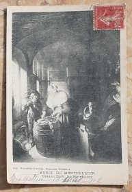 法国 1912 实寄明信片 绘画