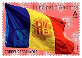 西属安道尔2020年安道尔国旗1全新外国邮票