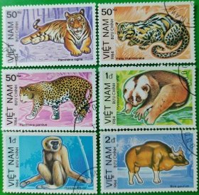 越南邮票1984年 动物  6枚 盖销
