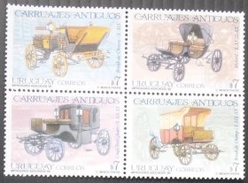 乌拉圭1999年 马车车厢邮票4全新
