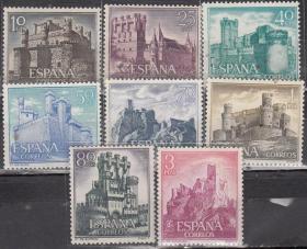 西班牙1966年《城堡（一组》邮票
