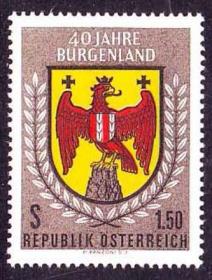 奥地利 1961年布尔根兰回归奥地利40周年鹰徽邮票 1全
