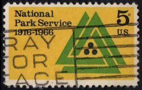 美国邮票  1966  国家公园管理信销票单枚