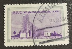 巴拿马1958年航空票建筑风光1枚销