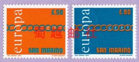 圣马力诺 欧罗巴邮票（1971）2全