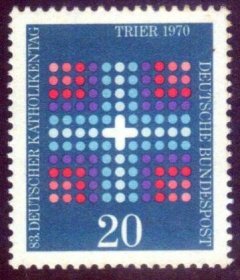 德国邮票1970：十字 83届**教大会 Trier