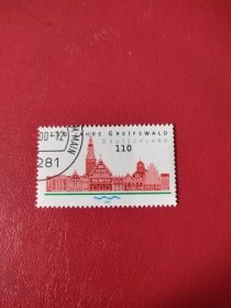 德国邮票2000年赖夫斯瓦尔德建市750年1全 盖销好品