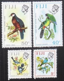 英属斐济1971年 鸟类邮票4枚新