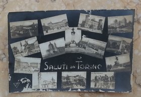 意大利 1913 实寄明信片 都灵