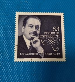奥地利邮票 1980年作曲家 阿舍尔1全 雕刻版 信销好品