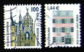 德国 1987 建筑邮票 信销2枚