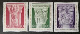 列支敦士登邮票1975建筑石柱雕塑3全新