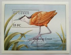 外国邮票 刚果 2000年 鸟 动物 全新小型张B12