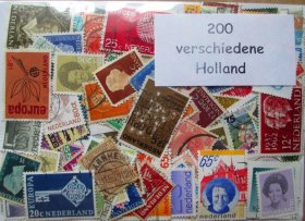 荷兰邮票200枚不同  外国邮票信销盖销票