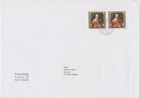 列支敦士登1982邮票 贵宾画像 实寄封
