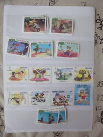 A配票外国邮票迪士尼卡通动画新票1元一枚任意选