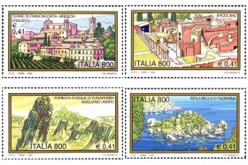 意大利邮票2000 旅游系列 4全新