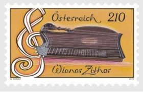 奥地利邮票：2019 乐器系列-维也纳古筝