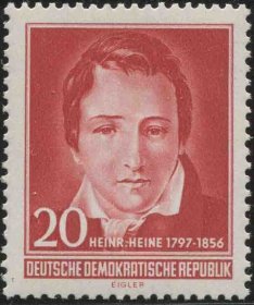德国邮票 东德 1956年 诗人海涅逝世百年 1枚新DDR01