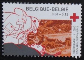 比利时2002年 红十字救援邮票1全新