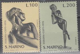 圣马力诺1974年《欧罗巴：雕塑》邮票
