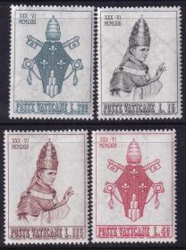 梵蒂冈1963年邮票432-35教皇保罗六世加冕典礼