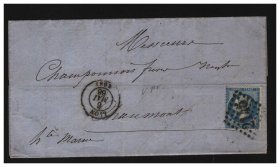 法国 1866年 拿破仑 邮票 实寄封