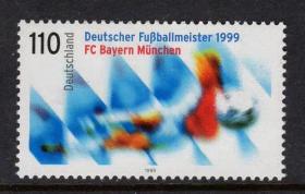 德国邮票1999年拜仁慕尼黑队获德甲足球冠军 1全
