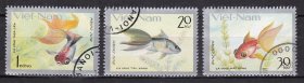 WG43-07 越南邮票 1977 金鱼 3枚不同 盖销