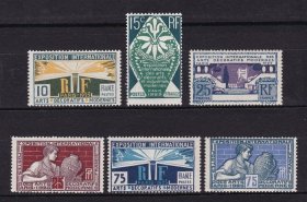 法国邮票 1924/1925年 巴黎现代装饰艺术国际展览会  6全  贴票