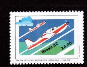 L2巴西邮票 1982航空节 飞机1全