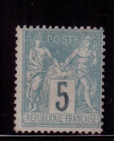 L2法国邮票 1876-77圣人 背贴
