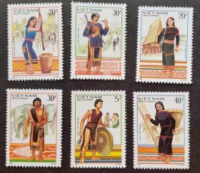 越南邮票1987年民族服饰服装 6全新