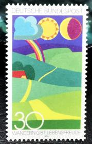 德国邮票西德1974年提倡徒步旅行 1全