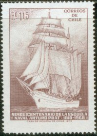 智利·1972.8.4海军成立50周年（1-1）1.15e，“阿图罗勒”号战舰