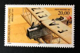 法国邮票1997年 航空票 飞机 高值 新1全