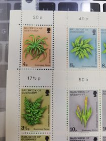 英国根西岛1975年植物邮票4枚全套新票
